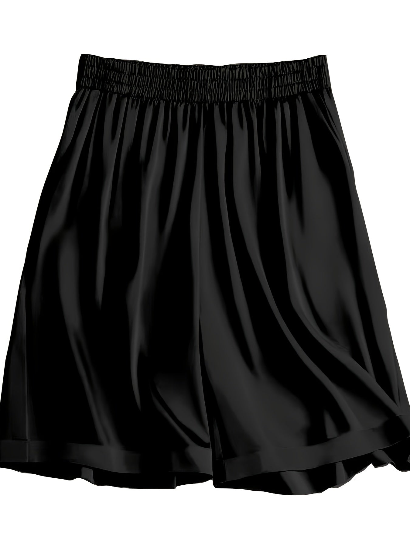  Women's Solid Elastic High Rise Summer Shorts