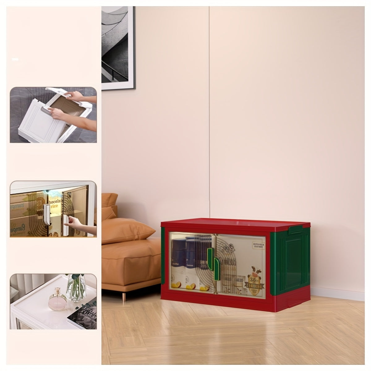 Foldable & Stackable Storage Box with Lid Large Capacity for Living Room