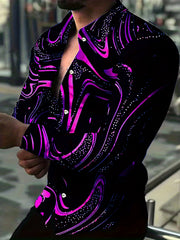 Abstract Print Button Up Shirt