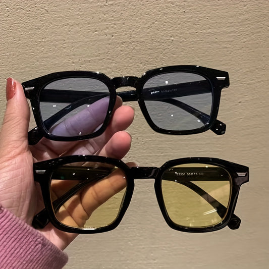 Vintage Square Sun Glasses Classic Candy Lens Transparent Sunshade Eyeglasses