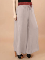  Colorblock Drawstring Wide Leg Trousers