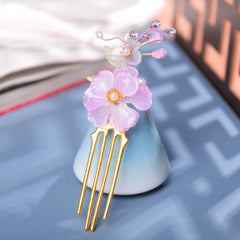 Vintage Flower Leaf Tassel Hairpin Hair Comb Clip Barrette Chinese Style