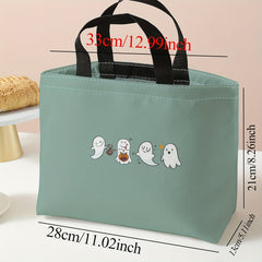 Halloween Insulated Lunch Bag Waterproof Portable Bento Ice Pack Camping Picnic