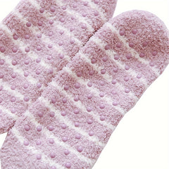 Bow Tie Fuzzy Socks Soft & Warm Low Cut Ankle Socks Women's