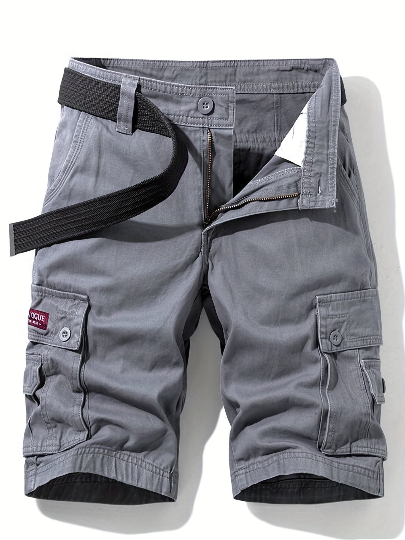 Men's Classic Cargo Shorts Solid Cotton Pocket Waist Drawstring