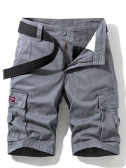 Men's Classic Cargo Shorts Solid Cotton Pocket Waist Drawstring
