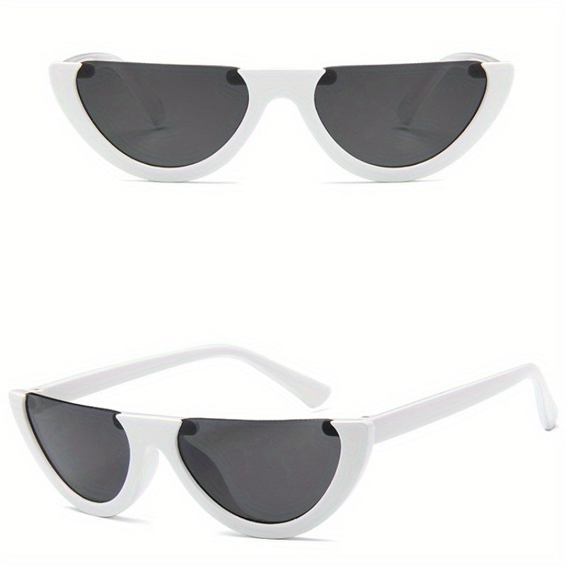 Y2K Cat Eye Sunglasses Candy Semi Rimless Shades for Beach Party