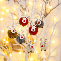 Christmas Reindeer Small Hanging Pendant Mini Felt Xmas Tree Ornament