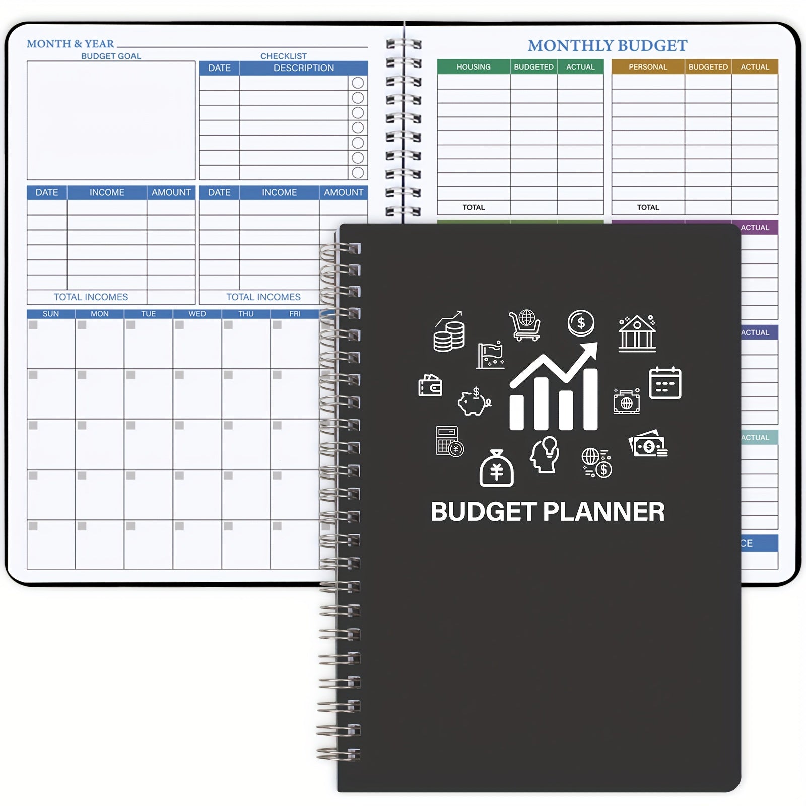 Budget Planner Notebook Undated 100gsm Paper