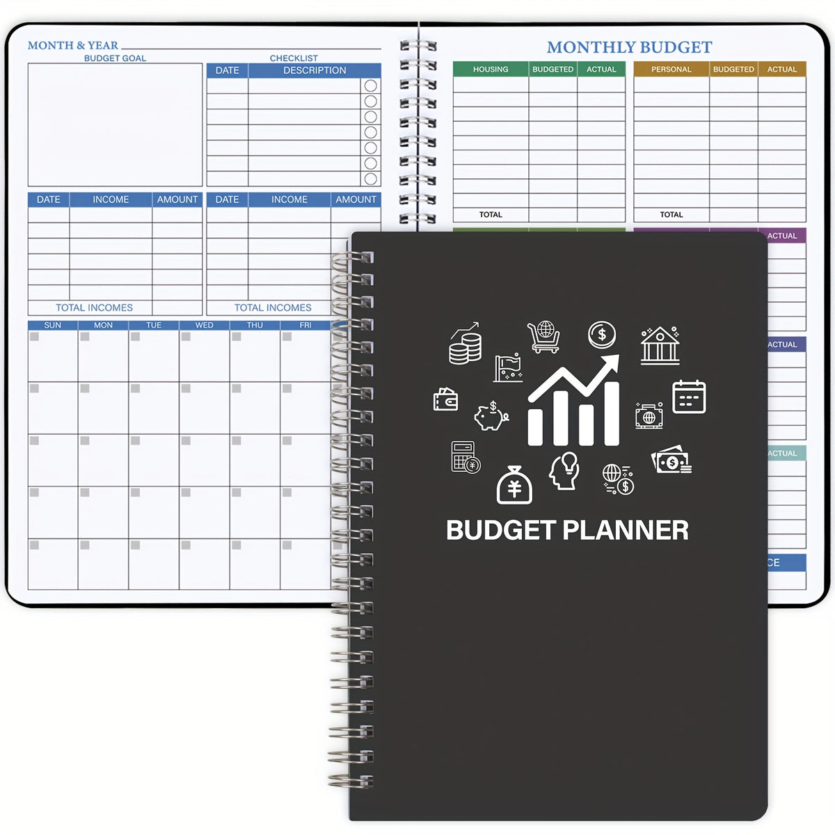 Budget Planner Notebook Undated 100gsm Paper