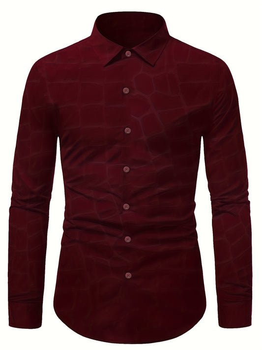 Geometric Long Sleeve Shirt for Men