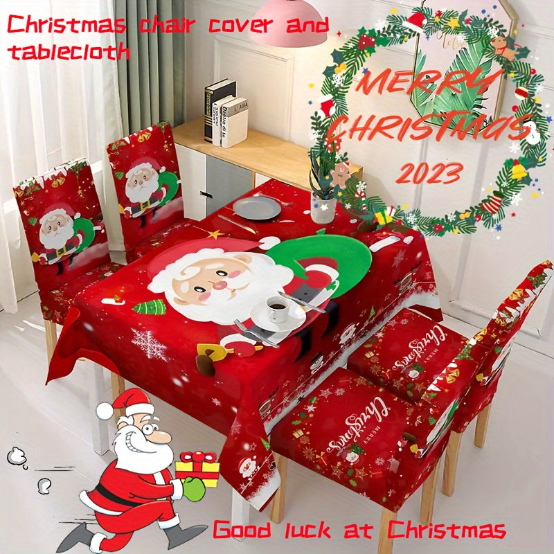 Christmas Table Decoration Waterproof Tablecloth & Chair Slipcover