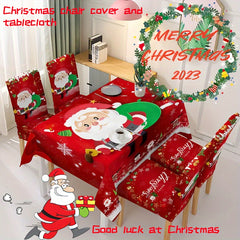 Christmas Table Decoration Waterproof Tablecloth & Chair Slipcover