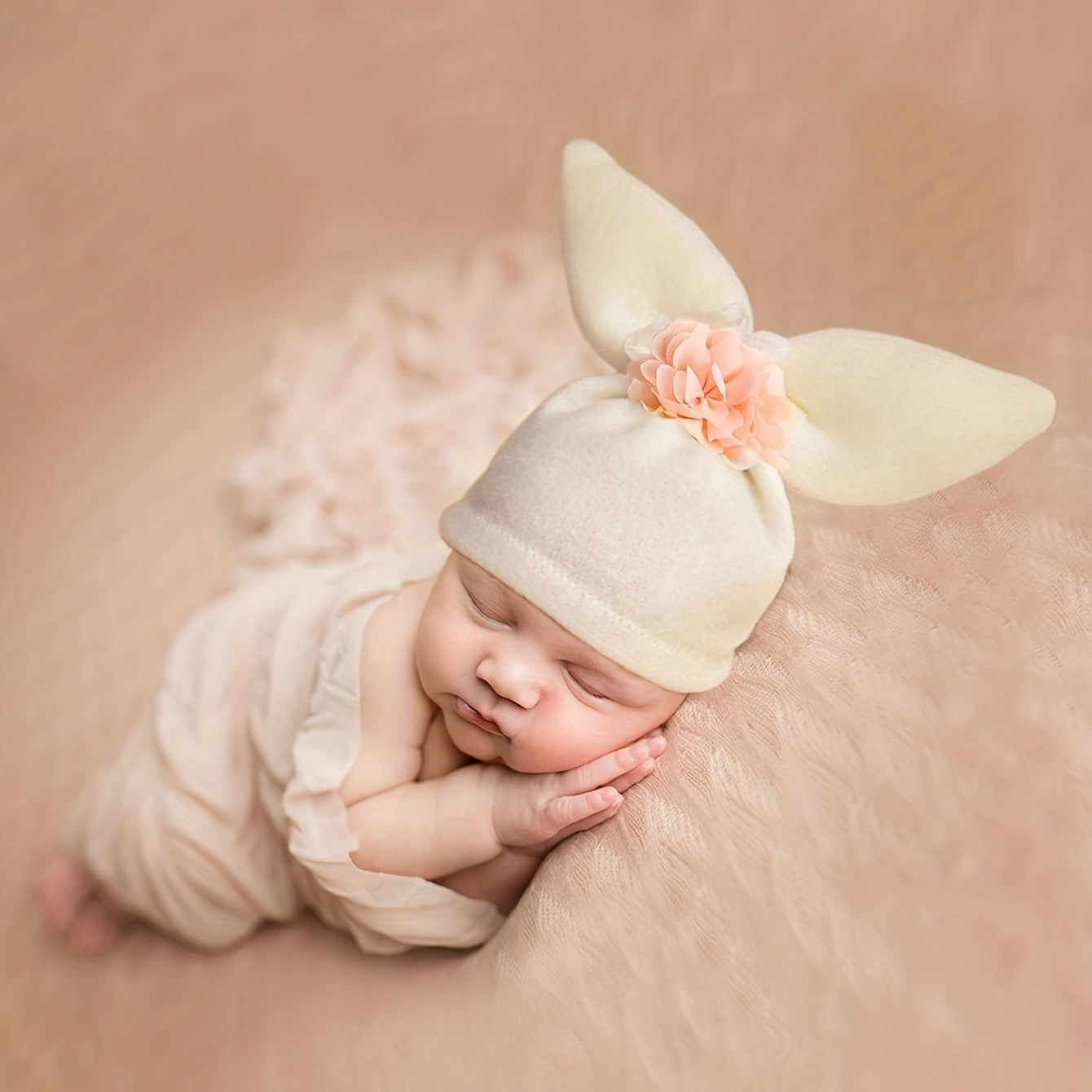 Newborn Fetal Cap Rabbit Ears Hat Photo Props
