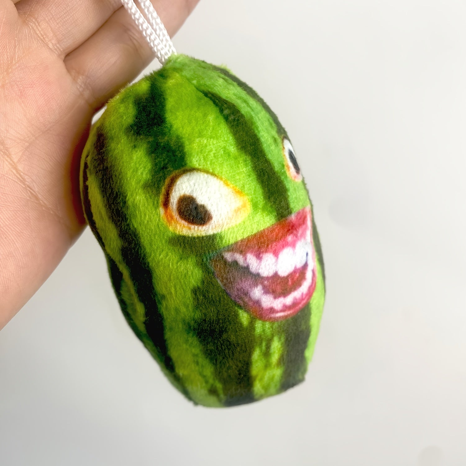 Watermelon Strip Plush Face Keychain Funny Gift