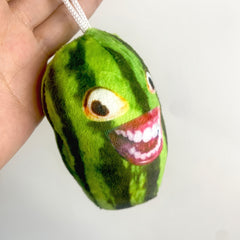 Watermelon Strip Plush Face Keychain Funny Gift