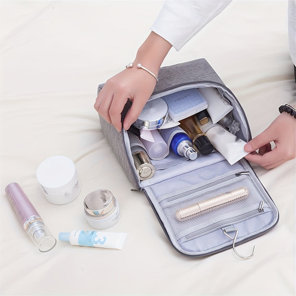 Minimalist Solid Makeup Bag Portable Hanging Bag