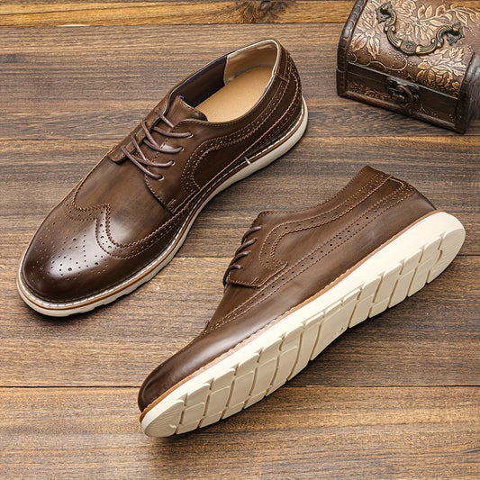 Men's Brogue Low Top Dress Shoes Non Slip Formal Shoes