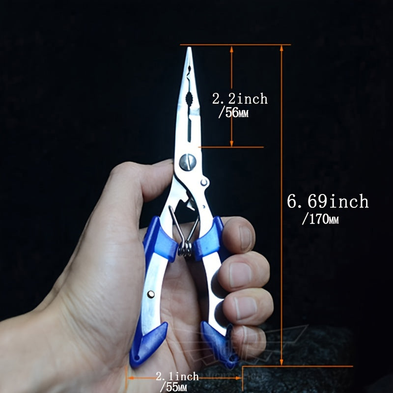 Stainless Steel Fishing Pliers: Scissors, Cutter, Hook Remover