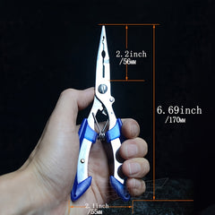 Stainless Steel Fishing Pliers: Scissors, Cutter, Hook Remover