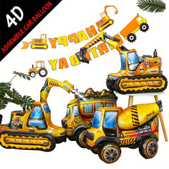 Construction Balloons 4D Assembly Big Truck Excavator Birthday Balloon
