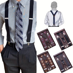 Men's High Elastic Y Back Clip on Suspenders