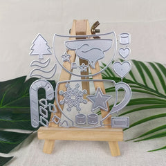1pc Christmas Teacup Metal Cutting Die DIY Card Scrapbook Decoration