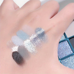 Sky 9 Eyeshadow Palette Matte Glitter Waterproof