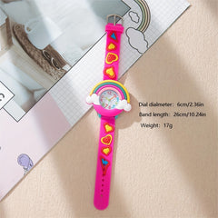 Rose Red Rainbow Casual Watch Women, Analog Quartz Wristwatch