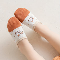 5pairs Cartoon Flower Little Rabbit Children's Non-slip Ankle Socks