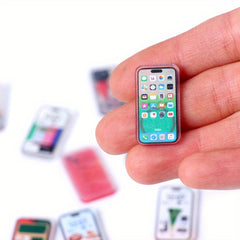 10 Mini Smartphone Kits for Dollhouse - Random Designs 1:12 Scale Rea