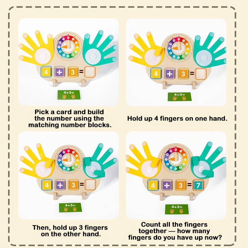 Double Sided Finger Counting & Number Tracing Board with Clock