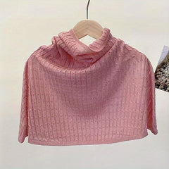 Ribbed Knitted Shawl Solid Thin Breathable Neck Gaiter Sunscreen Scarf