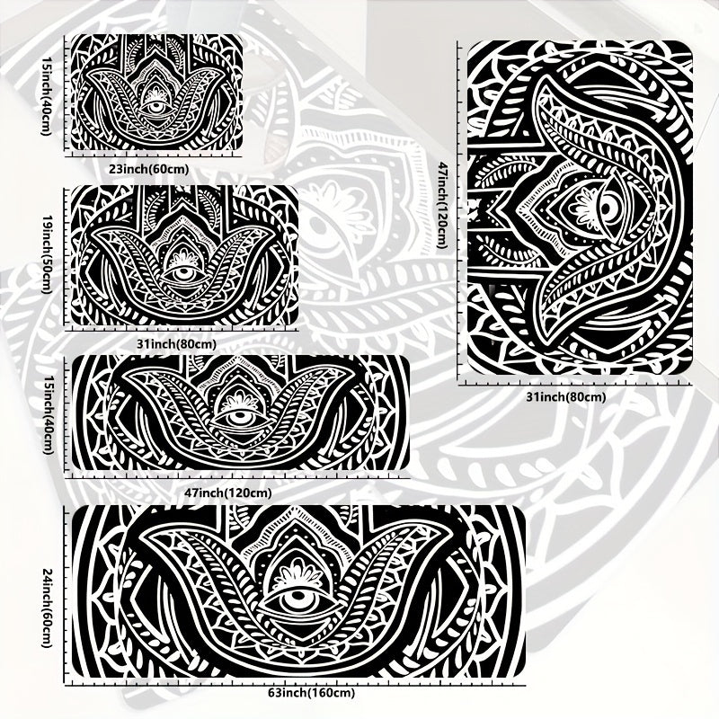 Abstract Eye Pattern Kitchen Mat Non Slip Waterproof Entrance Doormat