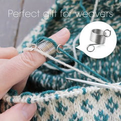 Crochet Ring Finger Yarn Guide Stainless Steel Adjustable Knitting Loop