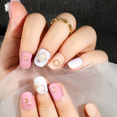 288pcs Matte Press On Nails for Women - Short Oval Frosted False Nails