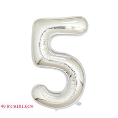 Silver Aluminum Film Large Numbers 0-9 for Party Decoration