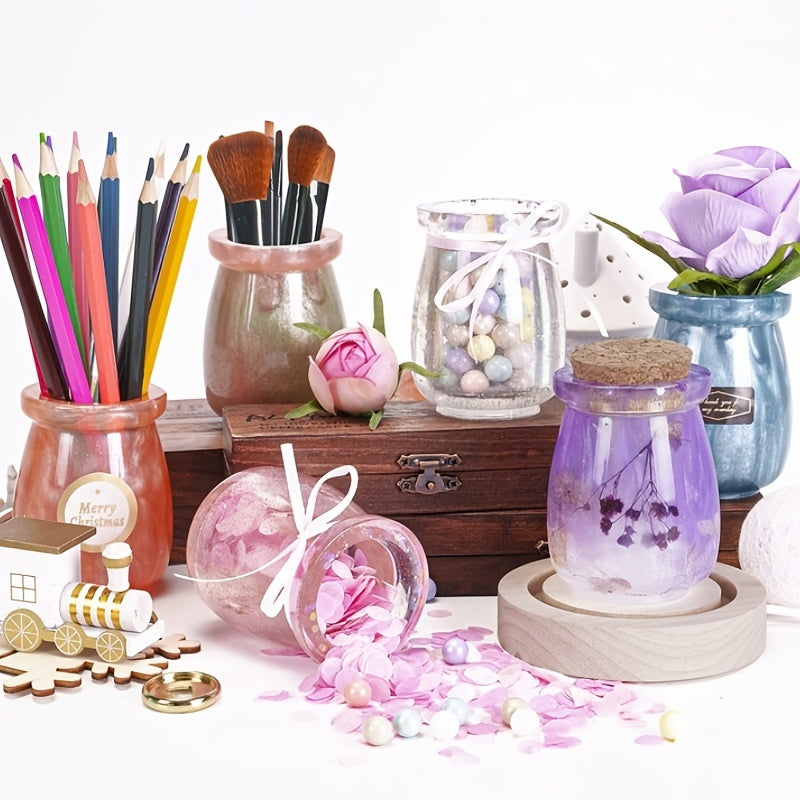 Crystal Resin Drop-In Canister Bottle Silicone Mold DIY Accessories Set