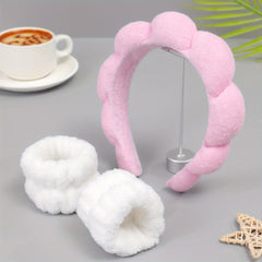 Makeup Headband Hair Band for Washing Face Spa Skincare Elastic Soft Flannel
