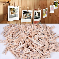 50pcs Colorful Wooden Clip for DIY Crafts and Photo Storage