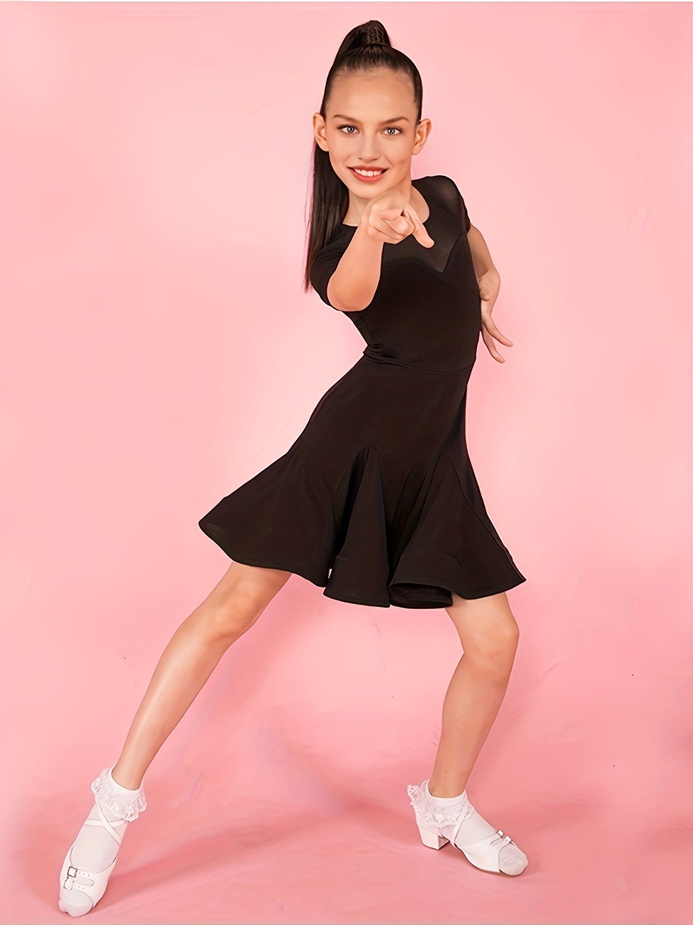 Latin Dance Dress Girls Performance Gymnastics Practice Suit