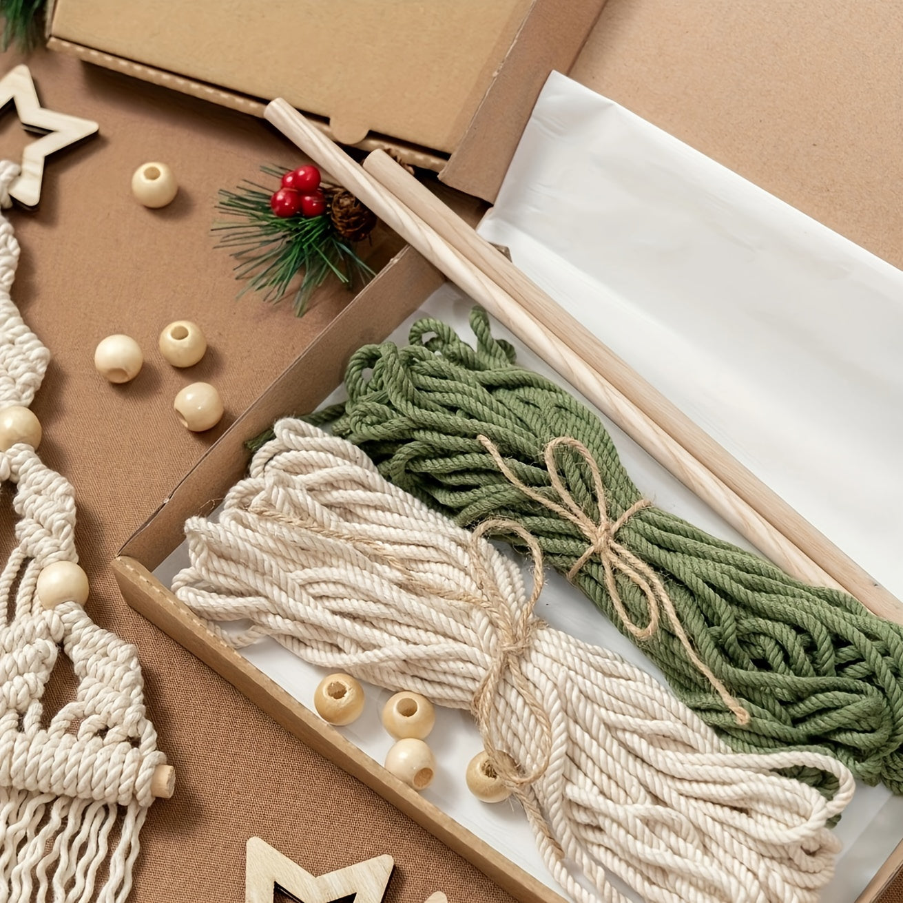 2pcs set Woven Christmas Tree DIY Kit for Family and Friends