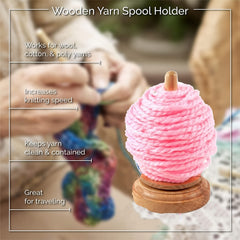 Wood Yarn Holder Knit Wooden Spinning Yarn Thread Holder