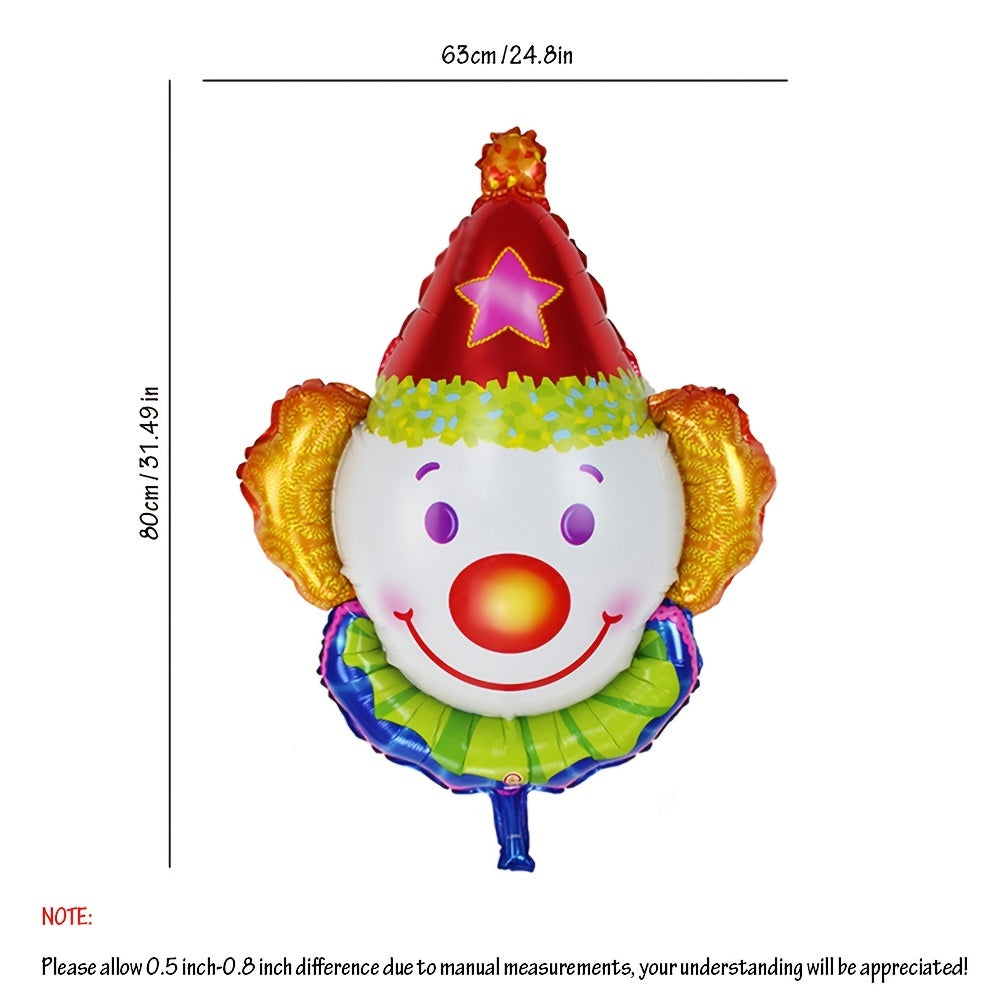 Clown Head Balloon Foil Helium Supported Carnival Balloons