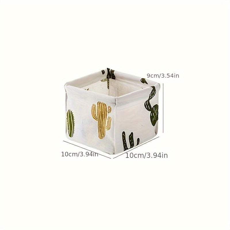 2pcs Fabric Storage Box Desktop Basket Stationery And Cosmetics Storage