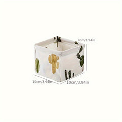 2pcs Fabric Storage Box Desktop Basket Stationery And Cosmetics Storage
