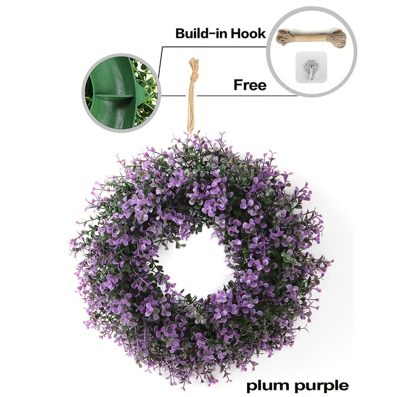 12 2'' Artificial Plum Purple Wreath Front Door Home Decoration