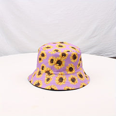 Sunflower Double sided Bucket Hat Sunshade All match Men Women