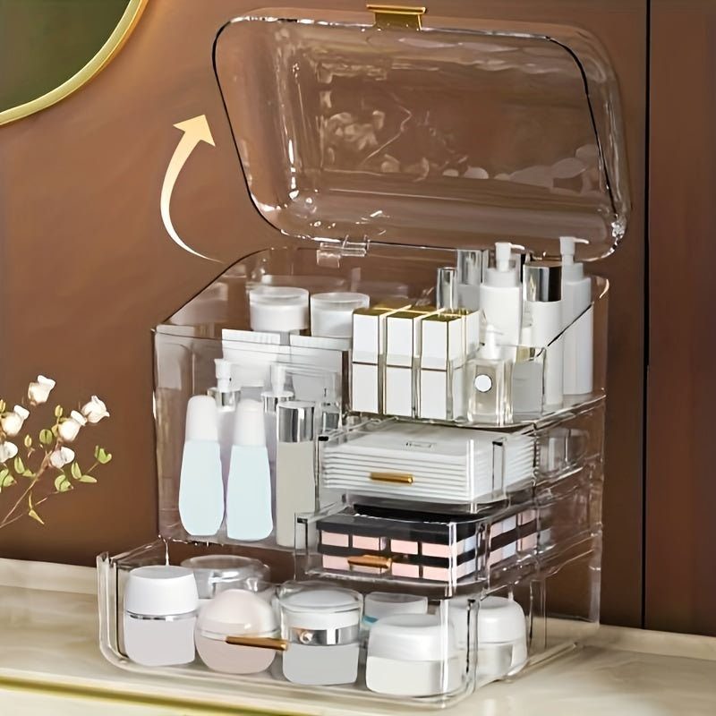 Clear Makeup Organizer with Drawers - Large Capacity Cosmetics Storage
