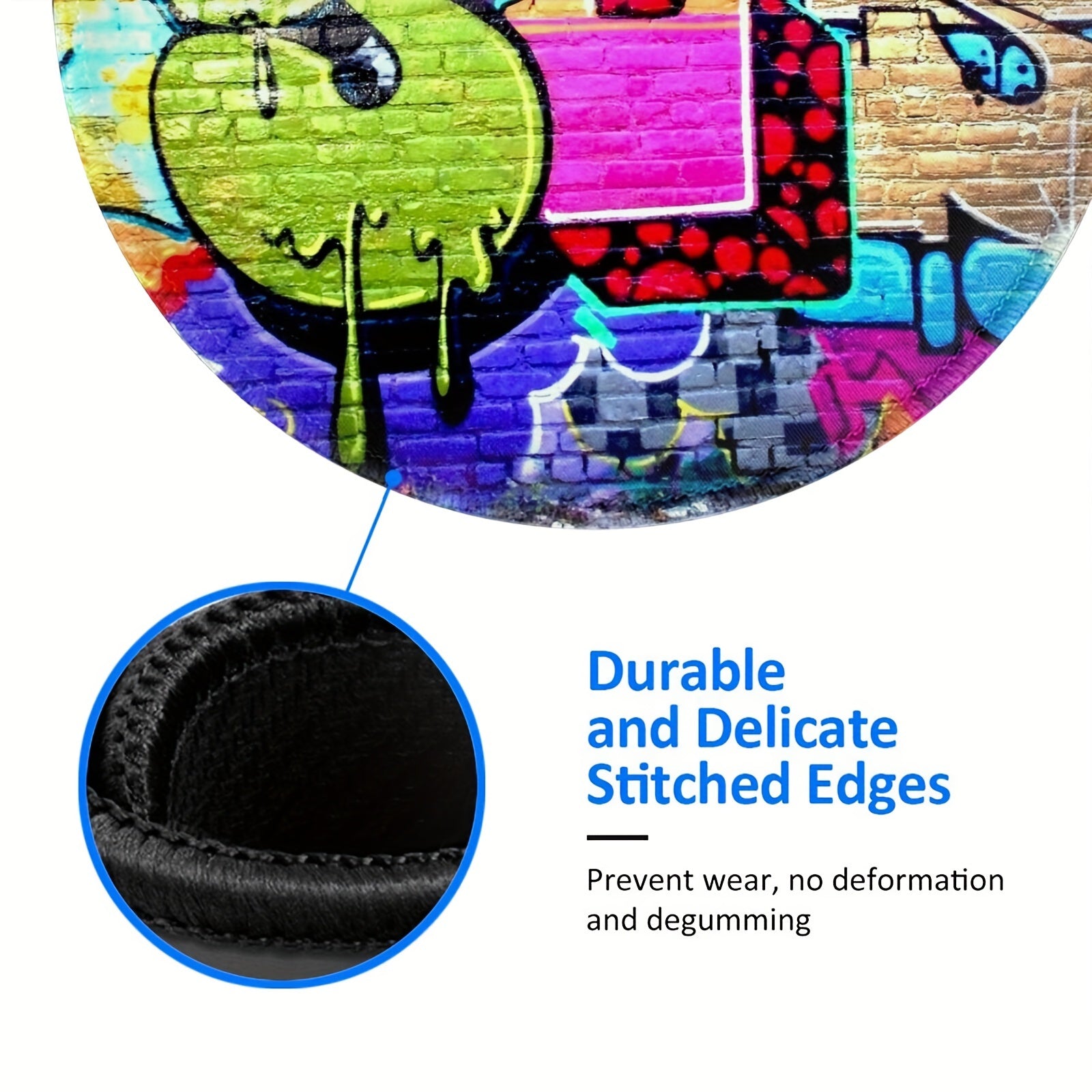 Circular Stitched Edge Office Mouse Pad for Work and Gaming